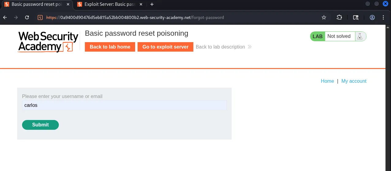 Forgot password formu