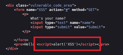 HTML kaynağında gömülü script